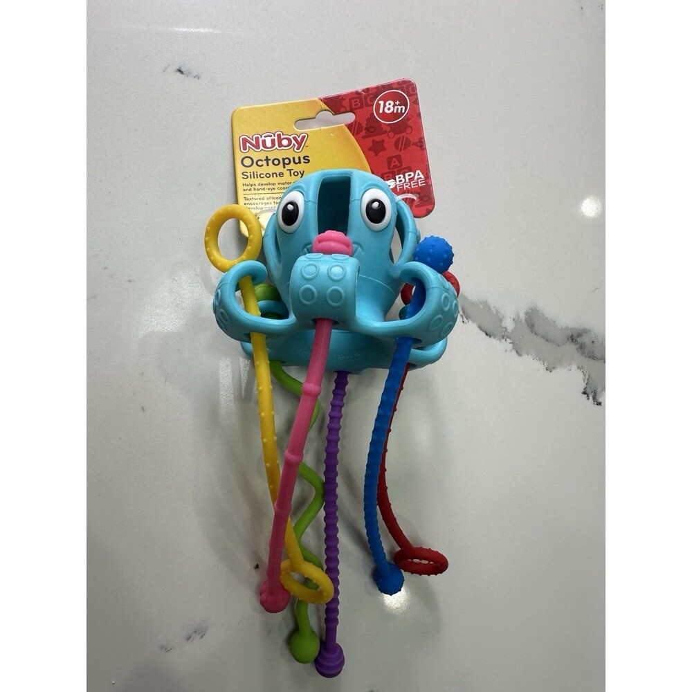 Nuby Silicone Octopus Toy - Textured -Developmental & Fun - 18+ Months -BPA Free